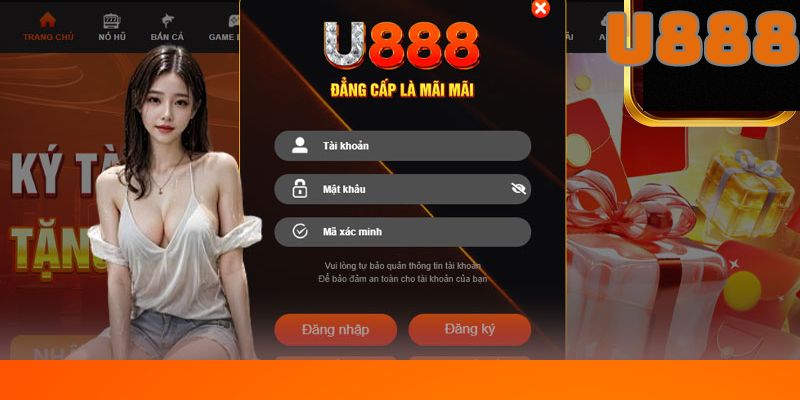 Đăng nhập U888 trên thiết bị máy tính thông qua website